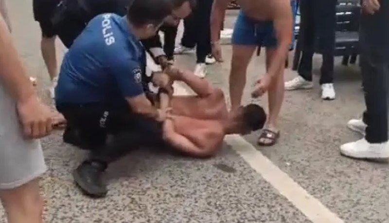 Alanya Damlataş Plajı’nda alkollü şahıs olay çıkardı