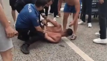 Alanya Damlataş Plajı’nda alkollü şahıs olay çıkardı