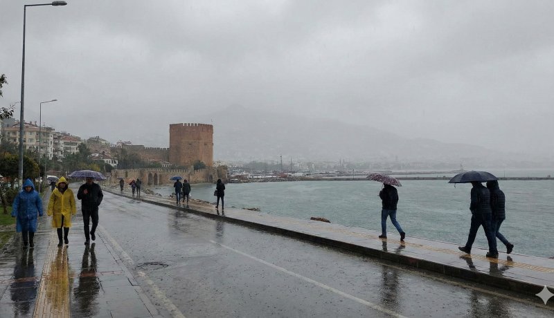 Alanya'ya perşembe günü sağanak yağış bekleniyor