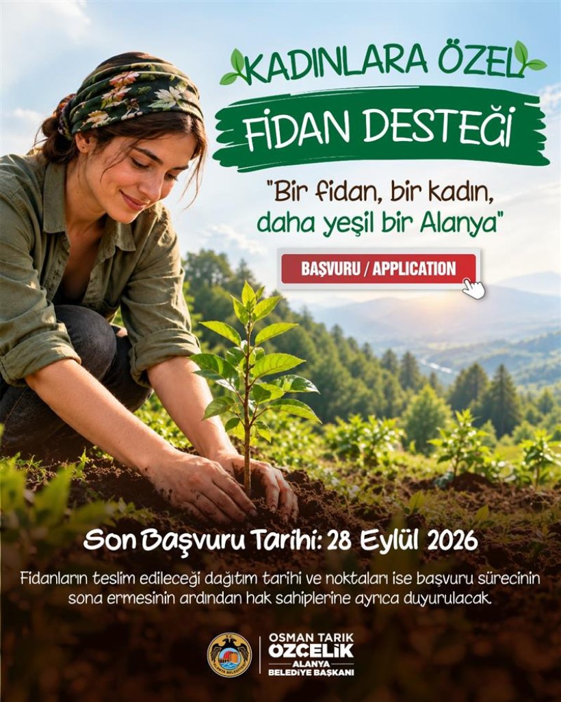 Alanya Belediyesi’nden kadınlara özel fidan desteği
